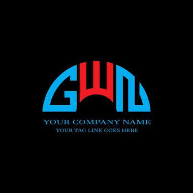 Vektör grafikli GWN harf logosu yaratıcı tasarımı