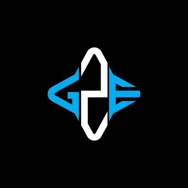 Vektör grafikli GZE harf logosu yaratıcı tasarımı