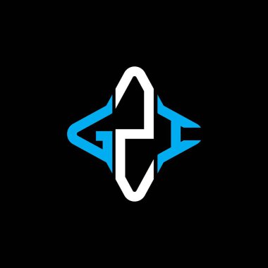 Vektör grafikli GZI harf logosu yaratıcı tasarımı