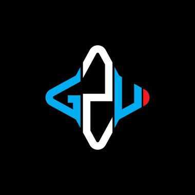 Vektör grafikli GZU harf logosu yaratıcı tasarımı