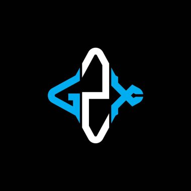 Vektör grafikli GZX harf logosu yaratıcı tasarımı