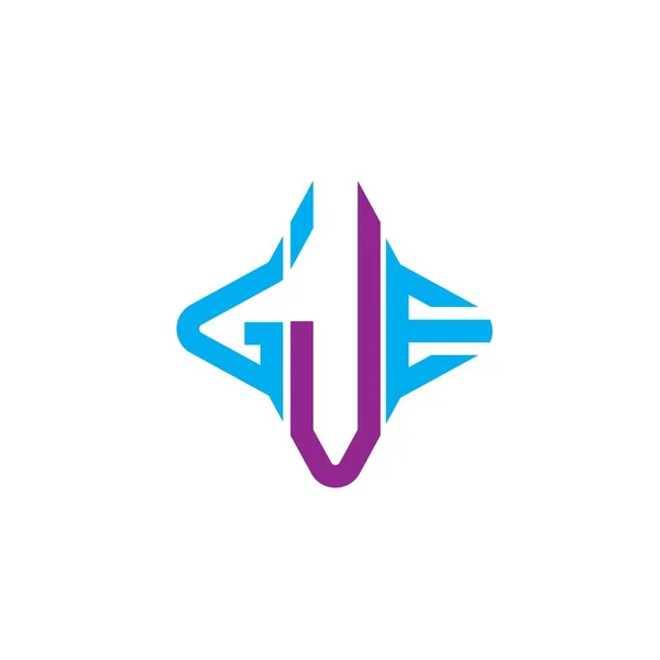 Gje Brief Logo Kreatives Design Mit Vektorgrafik — Stockvektor