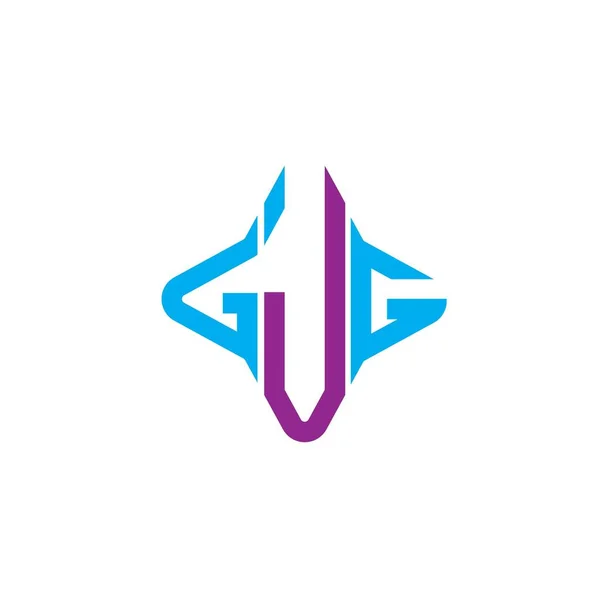 Vektör Grafikli Gjg Harf Logosu Yaratıcı Tasarımı — Stok Vektör