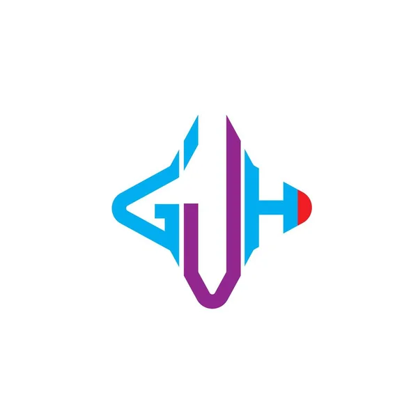 Vektör Grafikli Gjh Harf Logosu Yaratıcı Tasarımı — Stok Vektör