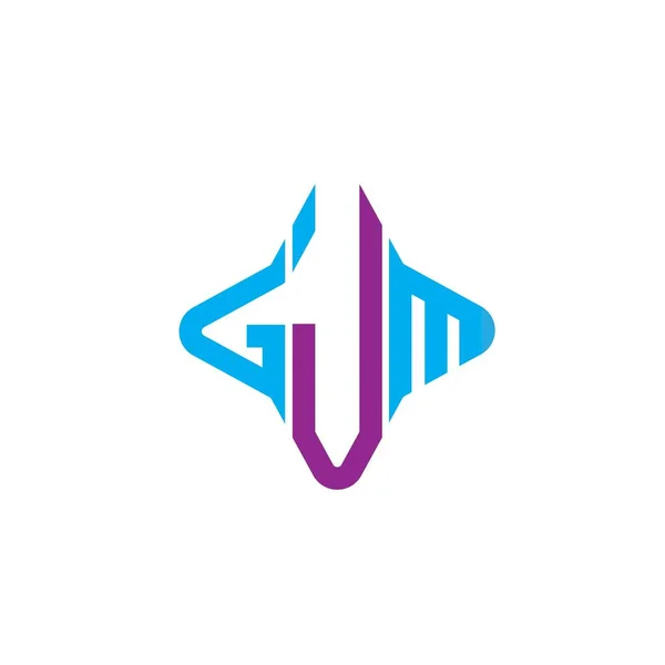 Vektör Grafikli Gjm Harf Logosu Yaratıcı Tasarımı — Stok Vektör