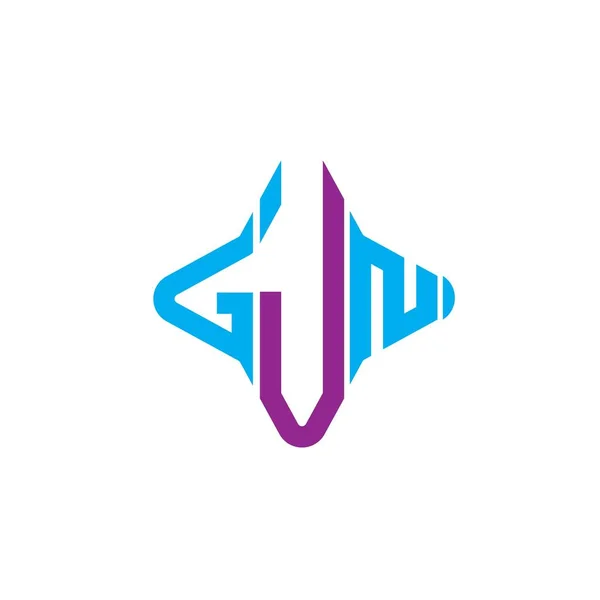 Gjn Brief Logo Kreatives Design Mit Vektorgrafik — Stockvektor