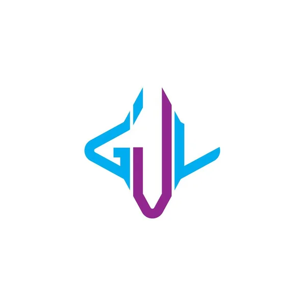 Vektör Grafikli Gjv Harf Logosu Yaratıcı Tasarımı — Stok Vektör