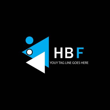 Vektör grafikli HBF harf logosu yaratıcı tasarımı