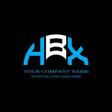 Vektör grafikli HBX harf logosu yaratıcı tasarımı
