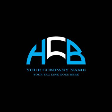 Vektör grafikli HCB harf logosu yaratıcı tasarımı
