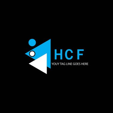 Vektör grafikli HCF harf logosu yaratıcı tasarımı