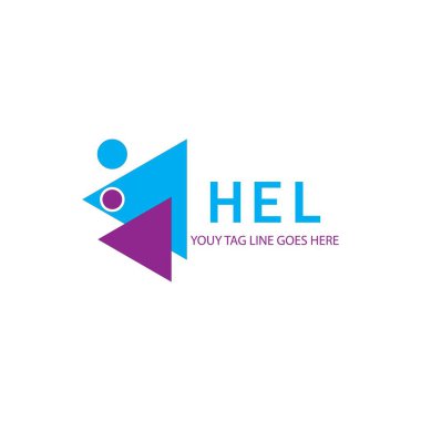 HEL harf logosu vektör grafikli yaratıcı tasarım