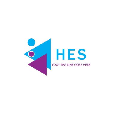 Vektör grafikli HES harf logosu yaratıcı tasarımı