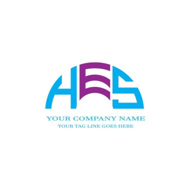 Vektör grafikli HES harf logosu yaratıcı tasarımı