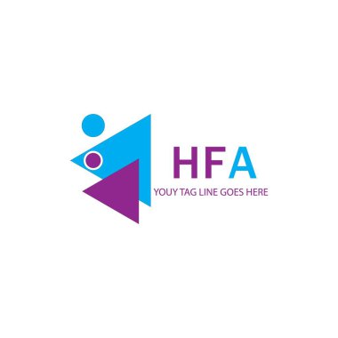 Vektör grafikli HFA harf logosu yaratıcı tasarımı