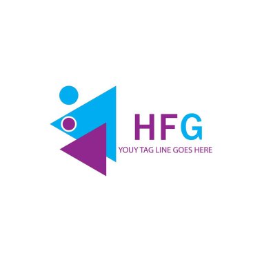 Vektör grafikli HFG harf logosu yaratıcı tasarımı