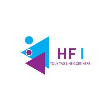 Vektör grafikli HFI harf logosu yaratıcı tasarımı