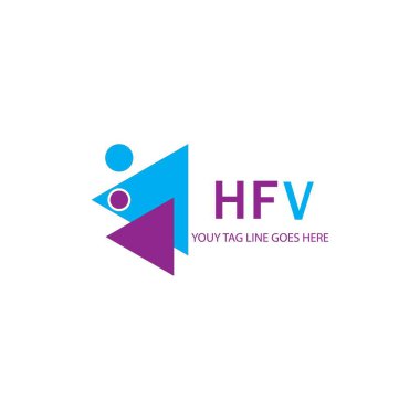 Vektör grafikli HFV harf logosu yaratıcı tasarımı