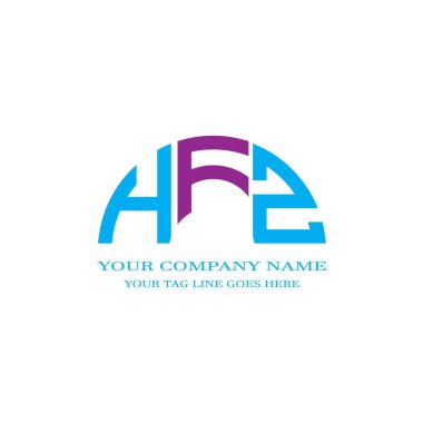 Vektör grafikli HFZ harf logosu yaratıcı tasarımı