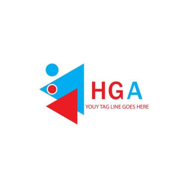 Vektör grafikli HGA harf logosu yaratıcı tasarımı