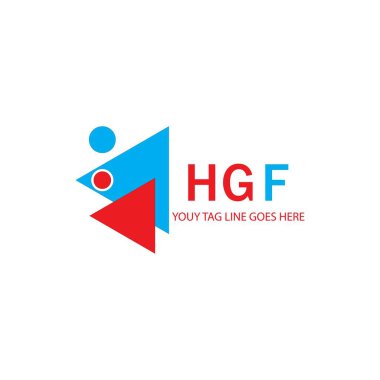 Vektör grafikli HGF harf logosu yaratıcı tasarımı