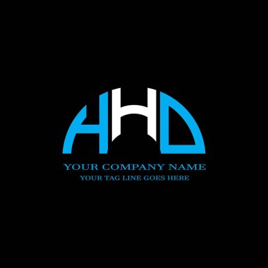 Vektör grafikli HHD harf logosu yaratıcı tasarımı