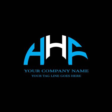 Vektör grafikli HHF harf logosu yaratıcı tasarımı