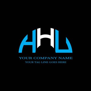 Vektör grafikli HHU harf logosu yaratıcı tasarımı