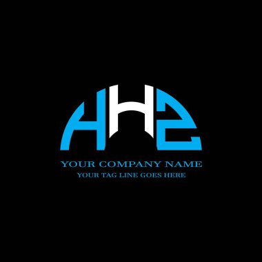 Vektör grafikli HHZ harf logosu yaratıcı tasarımı