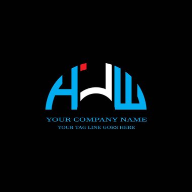 Vektör grafikli HJW harf logosu yaratıcı tasarımı