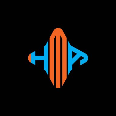 Vektör grafikli HMA harf logosu yaratıcı tasarımı
