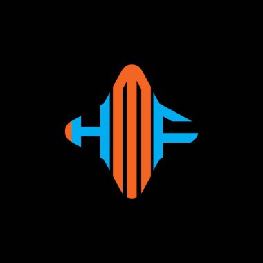 Vektör grafikli HMF harf logosu yaratıcı tasarımı
