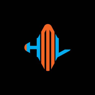 Vektör grafikli HML harf logosu yaratıcı tasarımı