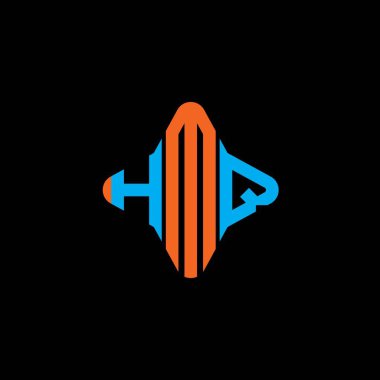 Vektör grafikli HMQ harf logosu yaratıcı tasarımı