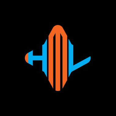 Vektör grafikli HMV harf logosu yaratıcı tasarımı