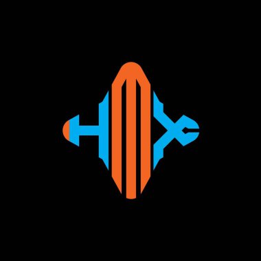 Vektör grafikli HMX harf logosu yaratıcı tasarımı