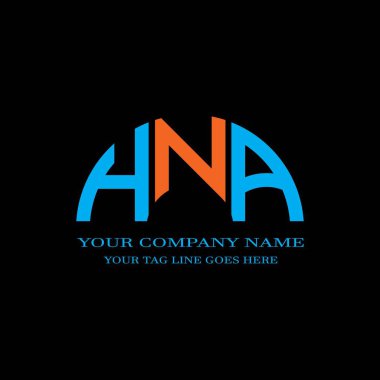 Vektör grafikli HNA harf logosu yaratıcı tasarımı