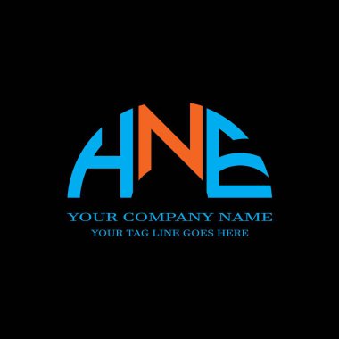 HNE harfi logosu vektör grafikli yaratıcı tasarım