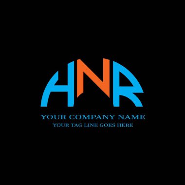 Vektör grafikli HNR harf logosu yaratıcı tasarımı