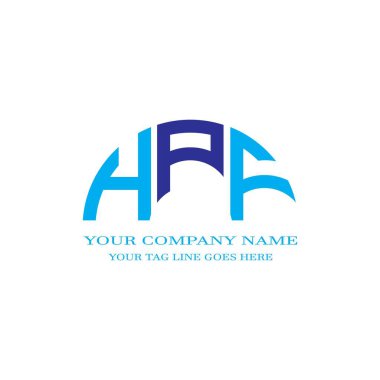 Vektör grafikli HPF harf logosu yaratıcı tasarımı