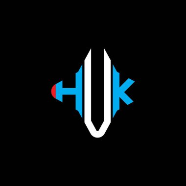 Vektör grafikli HUK harf logosu yaratıcı tasarımı