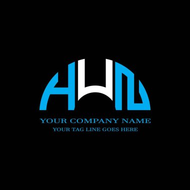 Vektör grafikli HUN harf logosu yaratıcı tasarımı