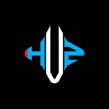 Vektör grafikli HUZ harf logosu yaratıcı tasarımı