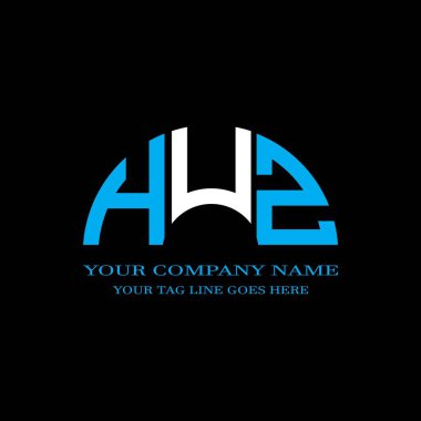 Vektör grafikli HUZ harf logosu yaratıcı tasarımı