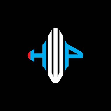 Vektör grafikli HWP harf logosu yaratıcı tasarımı
