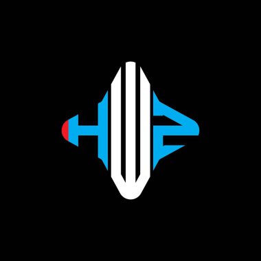 HWZ harf logosu vektör grafikli yaratıcı tasarım
