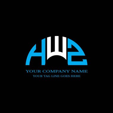 HWZ harf logosu vektör grafikli yaratıcı tasarım