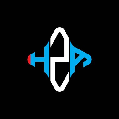 Vektör grafikli HZA harf logosu yaratıcı tasarımı