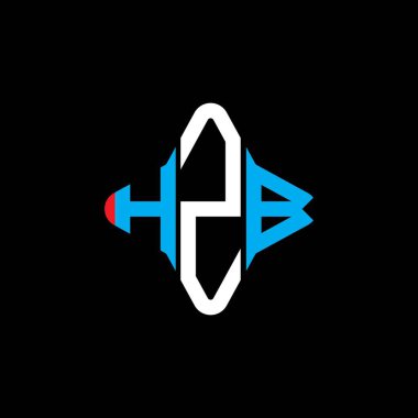 Vektör grafikli HZB harf logosu yaratıcı tasarımı