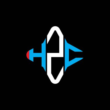 Vektör grafikli HZC harf logosu yaratıcı tasarımı